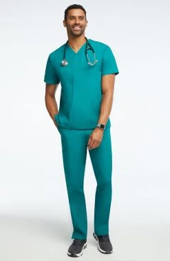 AllHeart Unisex 3 Pocket Solid Scrub Top & 5 Pocket Cargo Scrub Pant