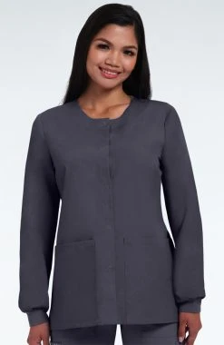 AllHeart Women's Solid Scrub Jacket With Tablet Pocket