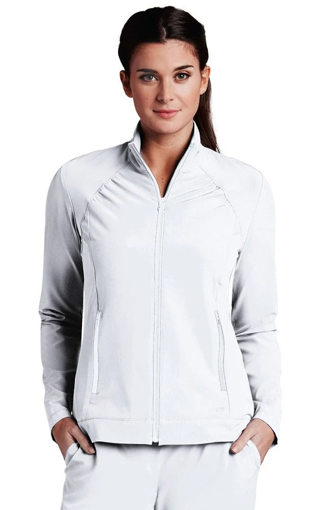 Barco One Clearance Women's Stand Collar Zip Up Solid Scrub Jacket