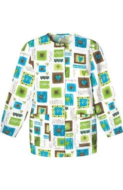 Cherokee Clearance Women's Crew Neck Heart Print Jacket