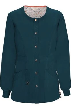 Code Happy Clearance Women's Round Neck Warm Up Scrub Jacket