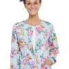 Cherokee Clearance Women's Friendly Flowers Print Scrub Jacket
