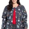 Cherokee Clearance Women's Merry Whatever Print Scrub Jacket