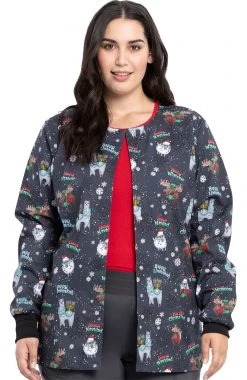 Cherokee Clearance Women's Merry Whatever Print Scrub Jacket