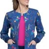Cherokee Clearance Women's Piece Of My Heart Print Scrub Jacket