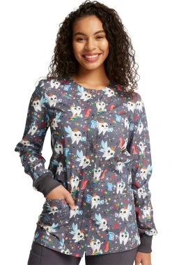 Cherokee Clearance Women's Warm Up Toothicorn Magic Print Jacket