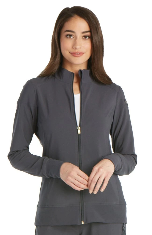 Cherokee Women's Zip Front Warm-Up Solid Scrub Jacket