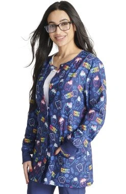 Cherokee Women's Snap Front Sweet Tooth Print Jacket