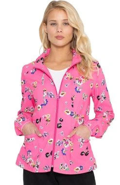 Heartsoul Clearance Women's Warm Up Flowering Fields Print Scrub Jacket