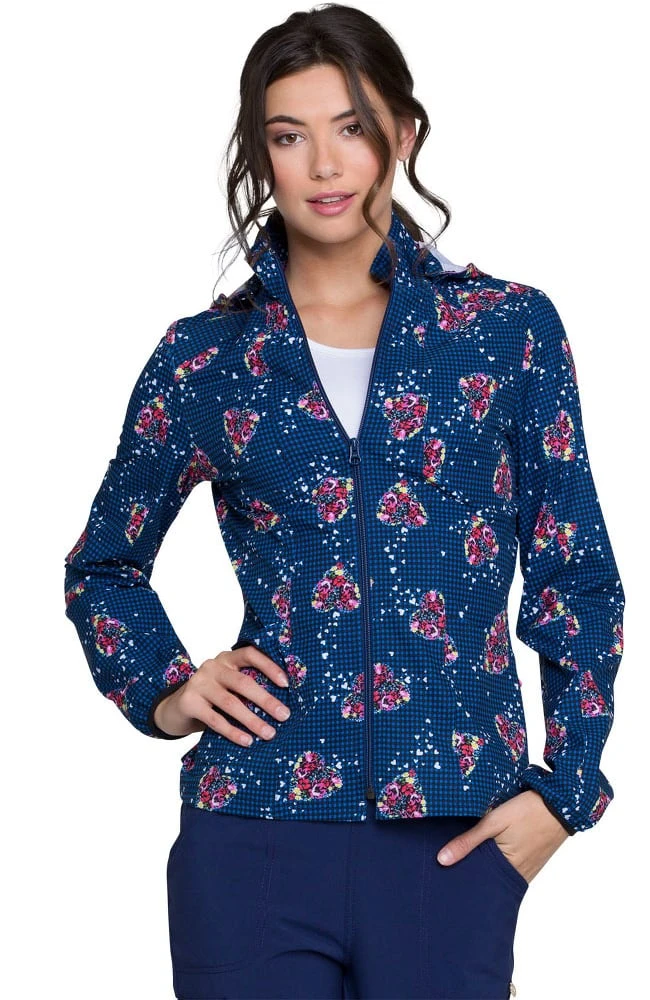 Heartsoul Clearance Women's Warm-Up Floral Print Scrub Jacket