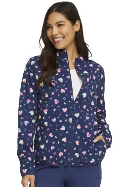 Heartsoul Clearance Women's Packable Loving Art Print Scrub Jacket