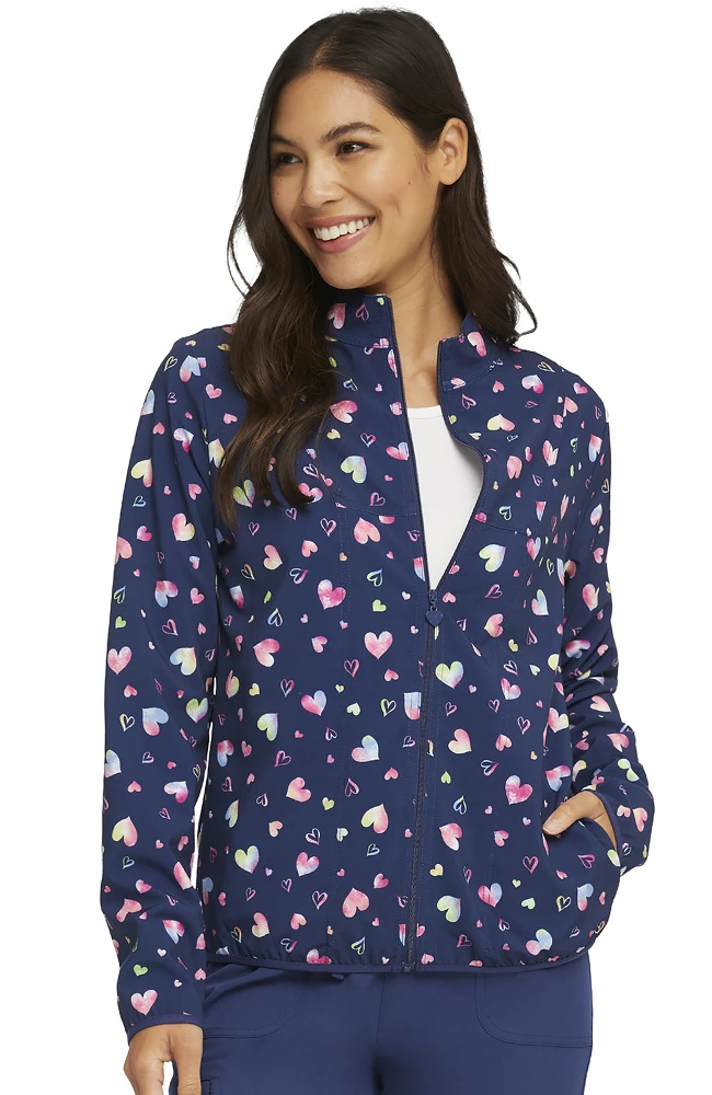 Heartsoul Clearance Women's Packable Loving Art Print Scrub Jacket