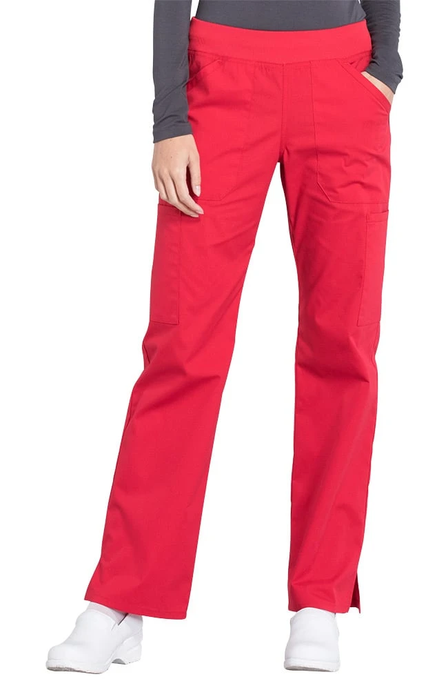 Cherokee Workwear Women's Elastic Waistband Pull On Cargo Scrub Pant