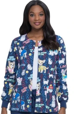 Dickies Clearance Women's Adopt Dont Shop Print Scrub Jacket