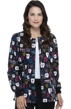 Dickies Clearance Women's Smile Its Toothsday Print Scrub Jacket