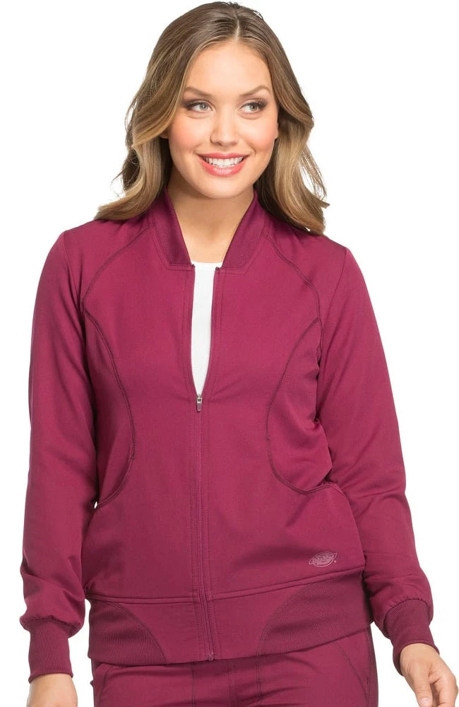 Dickies Women's Zip Front Warm-Up Solid Scrub Jacket