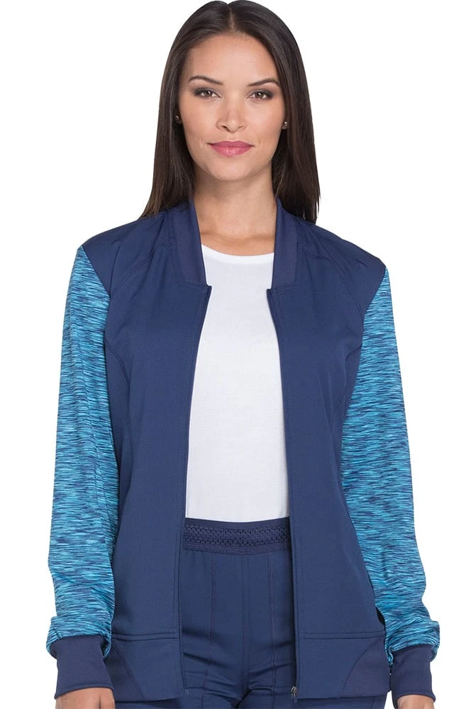 Dickies Clearance Women's Zip Front Warm-Up Solid Scrub Jacket