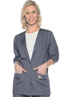 Landau Clearance Women's Snap Front Solid Scrub Jacket