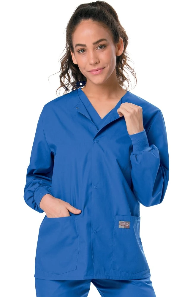 Landau Unisex Snap Closure Solid Scrub Jacket