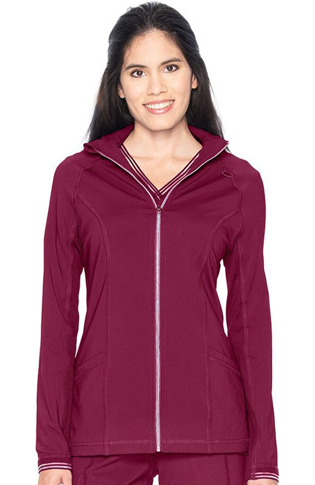 Urbane Women's Contrast Trim Solid Scrub Jacket