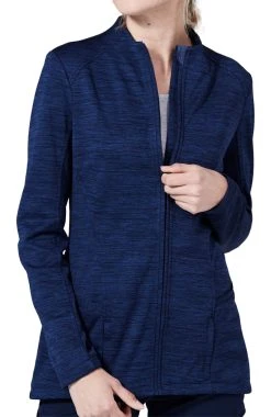 Medelita Women's Ionic Heathered Solid Scrub Jacket