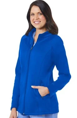 Maevn Uniforms Clearance Women's Raglan Sleeve Fleece Solid Scrub Jacket