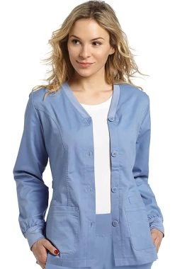 White Cross Clearance Women's Button Front Cardigan Warm Up Scrub Jacket