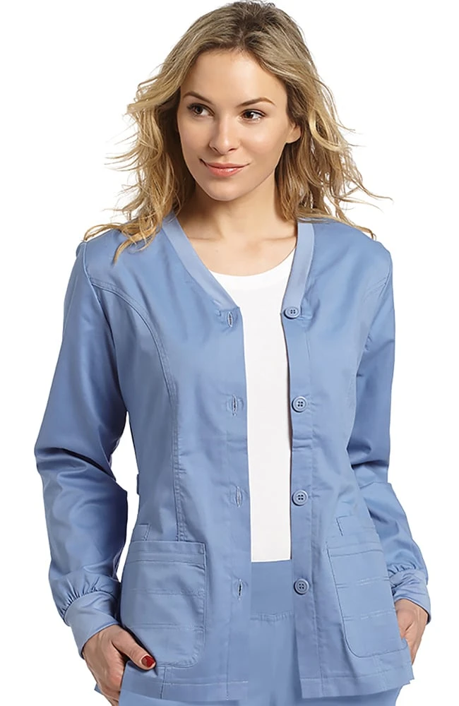 White Cross Clearance Women's Button Front Cardigan Warm Up Scrub Jacket