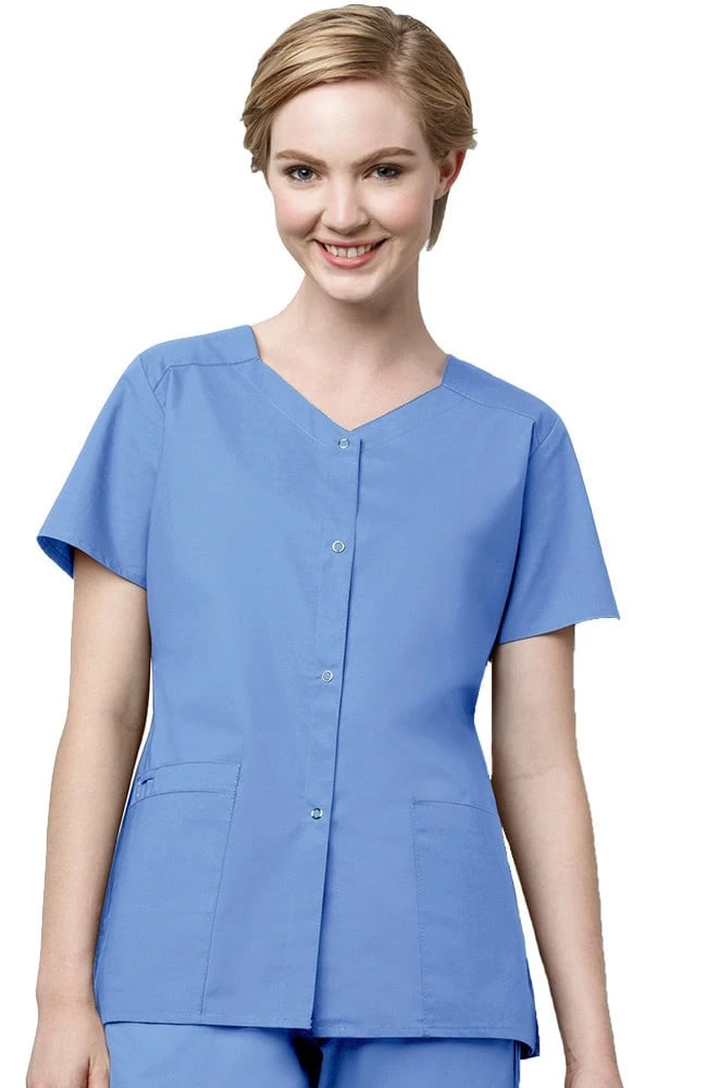 WonderWORK Women's Short Sleeve Snap Scrub Jacket
