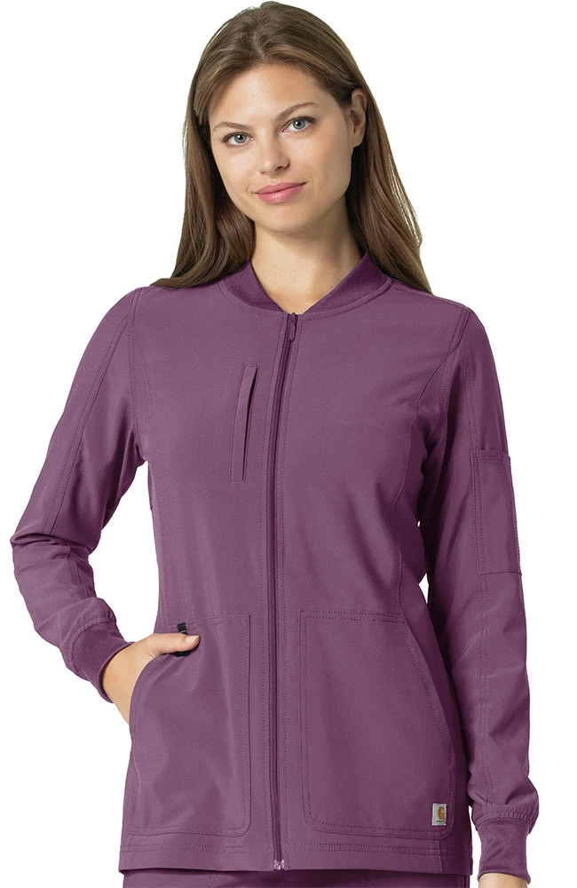 Carhartt Women's Zip Front Utility Solid Scrub Jacket