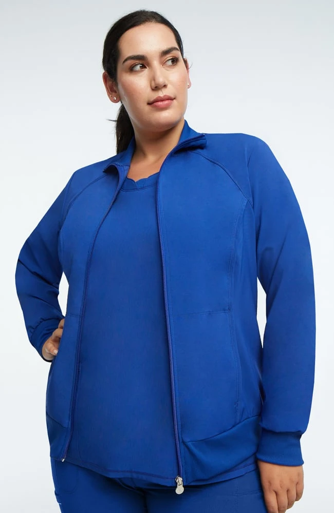 Cherokee Women's Zip Front Warm-Up Solid Scrub Jacket - Image 2