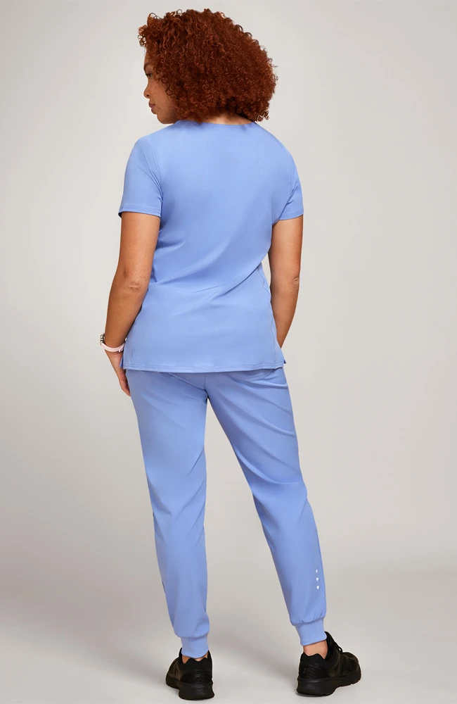 Heartsoul Women's Pitter-Pat Scrub Top & Tapered Jogger Scrub Pant Set - Image 2
