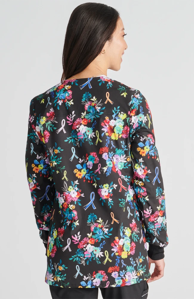 Cherokee Women's Warm Up Hopeful Bouquets Print Jacket - Image 2