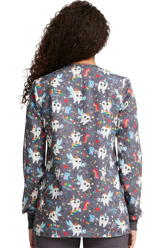 Cherokee Clearance Women's Warm Up Toothicorn Magic Print Jacket - Image 2
