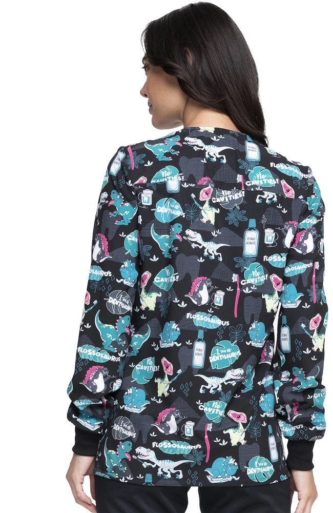 Cherokee Clearance Women's I'm A Dentisaurus Print Jacket - Image 2