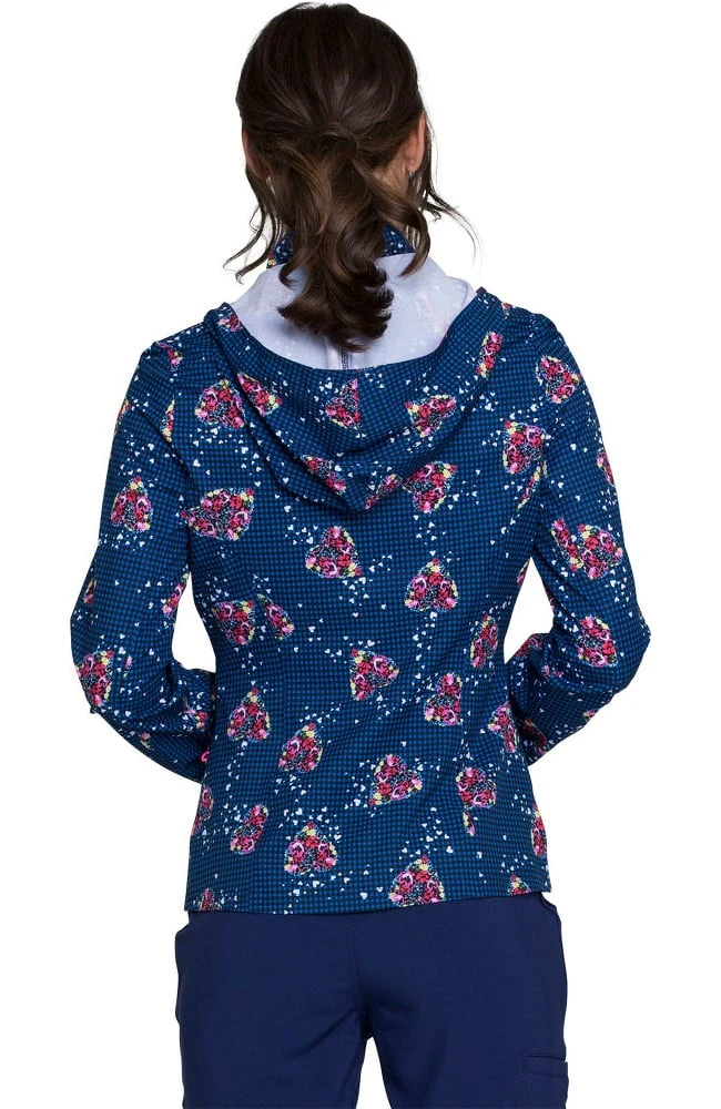 Heartsoul Clearance Women's Warm-Up Floral Print Scrub Jacket - Image 2