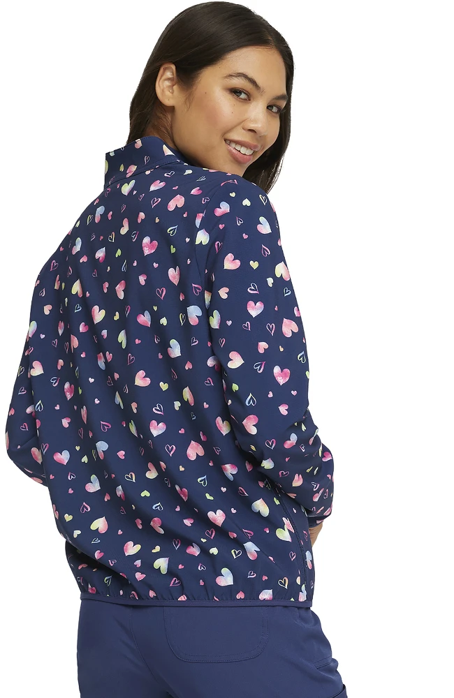 Heartsoul Clearance Women's Packable Loving Art Print Scrub Jacket - Image 2