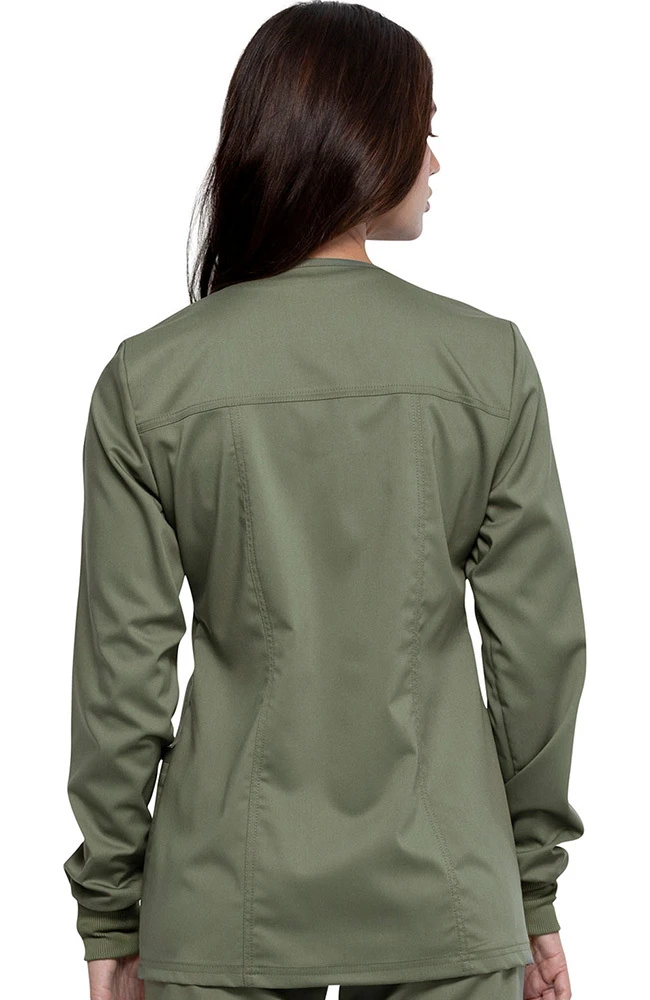 Cherokee Workwear Women's Snap Front Solid Scrub Jacket - Image 2
