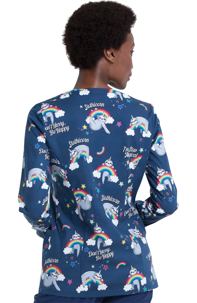 Dickies Clearance Women's Snap Front Slow Magical Print Scrub Jacket - Image 2