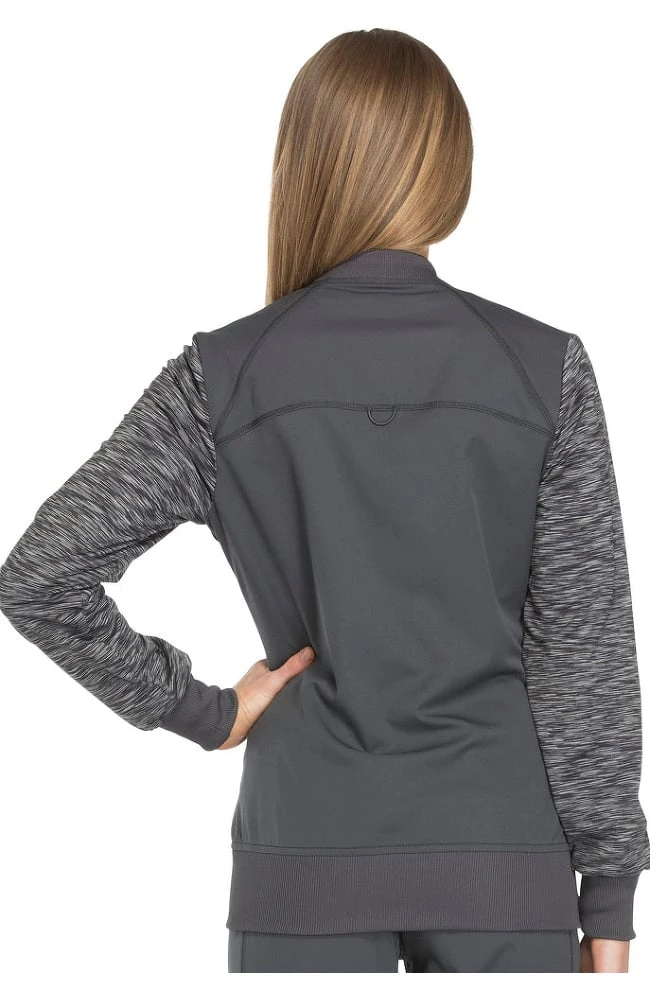 Dickies Clearance Women's Zip Front Warm-Up Solid Scrub Jacket - Image 2