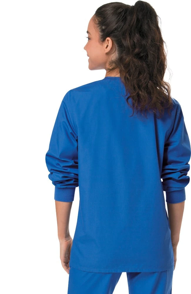 Landau Unisex Snap Closure Solid Scrub Jacket - Image 2