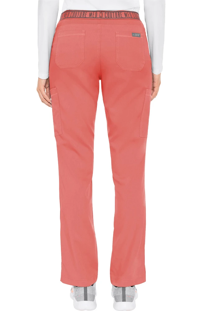 Med Couture Women's Ally Logo Elastic Waistband Cargo Scrub Pant - Image 2