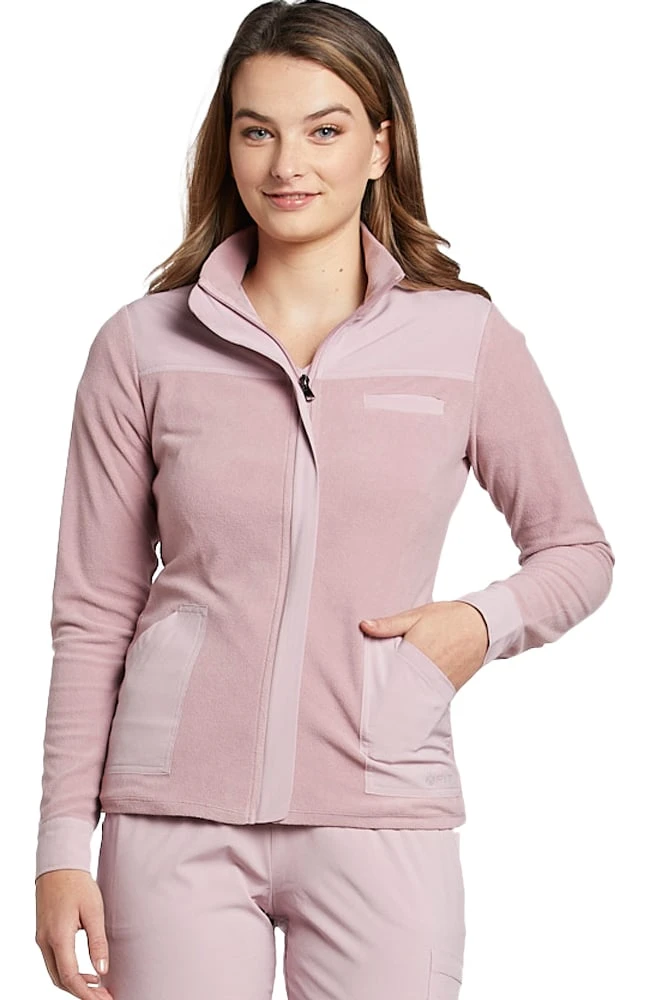 White Cross Women's Mixed Media Solid Scrub Jacket - Image 2