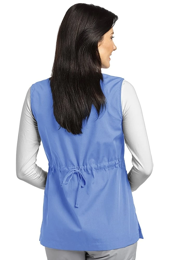 White Cross Women's Button Front Solid Scrub Vest - Image 2