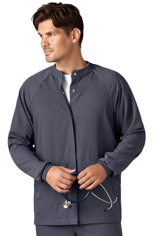 Jockey Scrubs Clearance Unisex Snap Front Warm Up Solid Scrub Jacket - Image 2