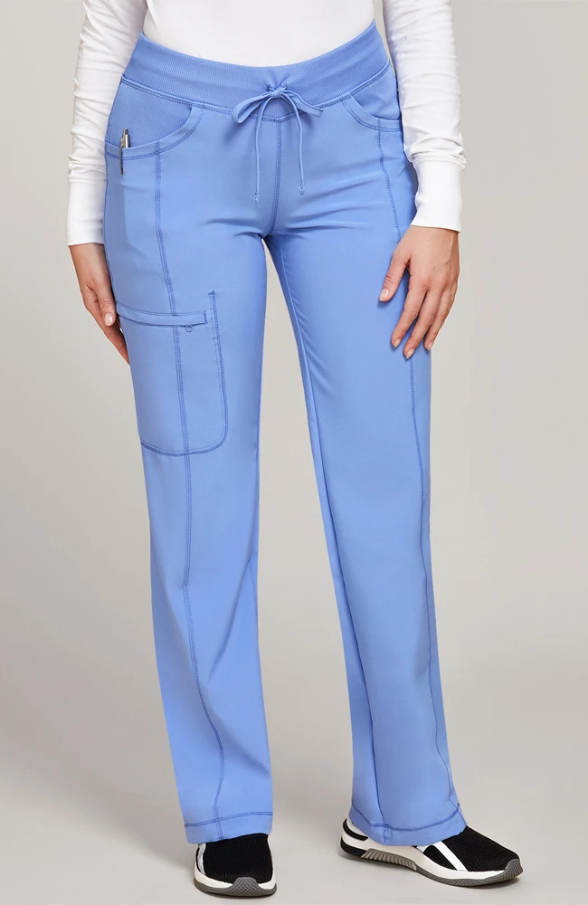 Cherokee Women's Mock Wrap Scrub Top & Straight Leg Scrub Pant Set - Image 3