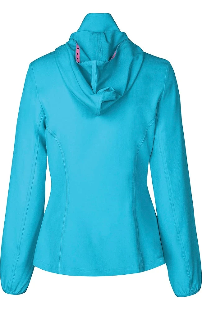 Heartsoul Women's Hoodie Warm Up Solid Scrub Jacket - Image 3