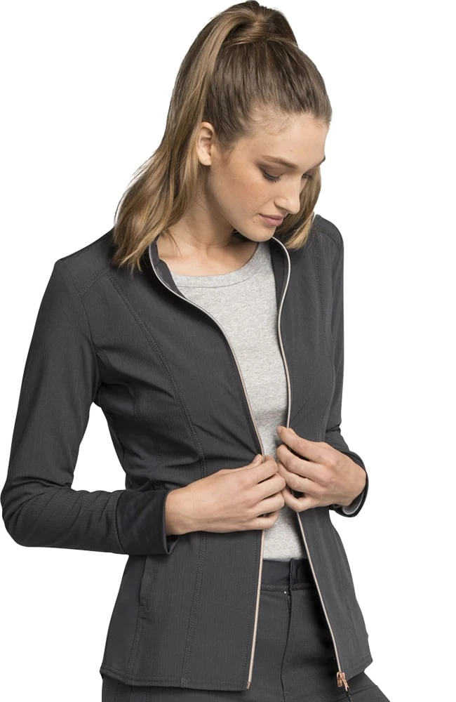 Cherokee Clearance Women's Zip Front Solid Scrub Jacket - Image 3