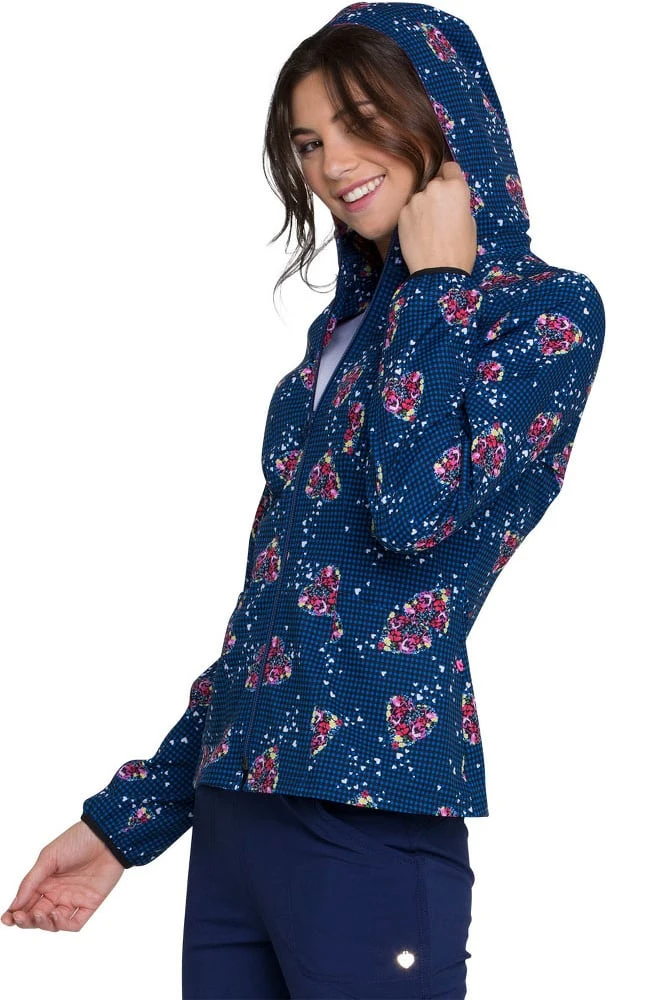 Heartsoul Clearance Women's Warm-Up Floral Print Scrub Jacket - Image 3