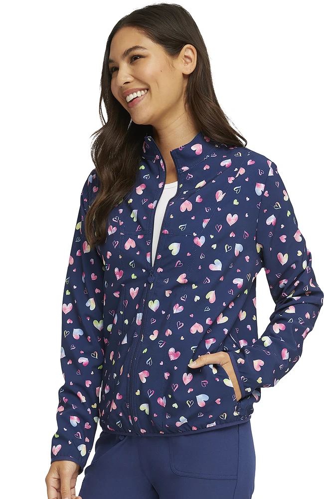 Heartsoul Clearance Women's Packable Loving Art Print Scrub Jacket - Image 3